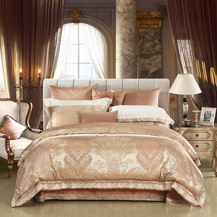 水星家纺(mercury) 双色纬大提花居家套件四件套 情迷柏林 床品套件