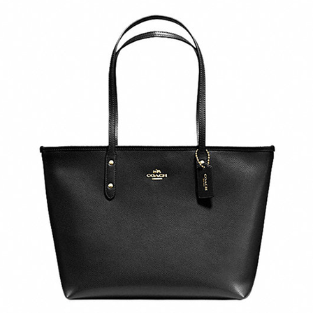 coach 蔻驰 女士手提单肩拉链tote女包 黑色