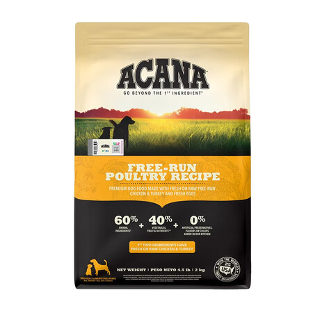 愛肯拿（ACANA）狗粮草原家禽经典鸡肉幼成犬通用型无谷犬粮...
