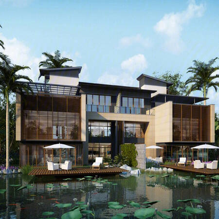 千灯墅佛山南海新房联排纯别墅千灯湖板块中央水景欧式酒店园林风情