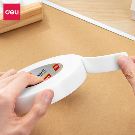 得力(deli)强力高粘度eva泡棉双面胶带 24mm*5y*2.