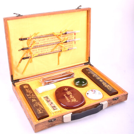 得希 文房四宝文房四宝礼盒套装文房四宝套装 书画印泥笔墨纸砚镇尺