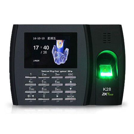 
                                                            ZKTeco/熵基科技K28指纹考勤机 免软件签到彩屏打卡机 自助报表                