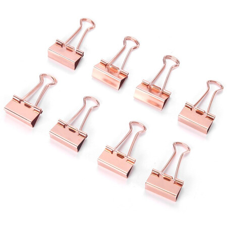 晨光(m&g)文具玫瑰金25mm长尾夹 金属办公票据夹 学生多功能燕尾夹 8