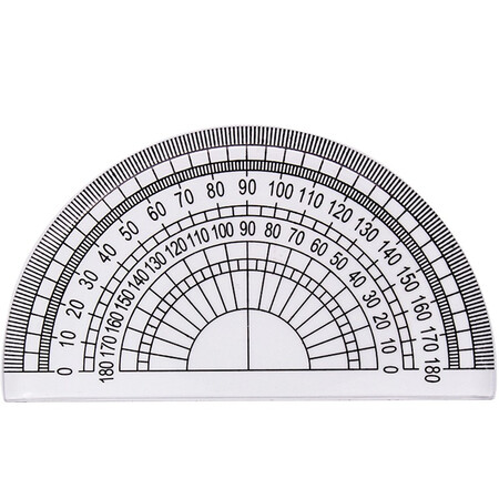 益美得 hh10164 透明尺子学生量角器办公考试绘图制图通用直尺测量