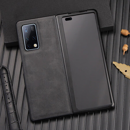 适用于华为p50pocket手机壳商务男折叠屏x2保护套真皮matex2典藏版防