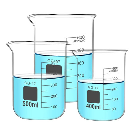 六鑫烧杯一对装 六鑫玻璃烧杯2个装一对装带刻度量杯加厚耐高温高硼硅玻璃仪器物理化学生物实验室实验器材小学科学教学仪器