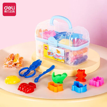 得力dl 675 得力 Deli 24色彩泥学生橡皮泥粘土儿童玩具手工diy盒装黏土工具套装蓝色675 行情报价价格评测 京东