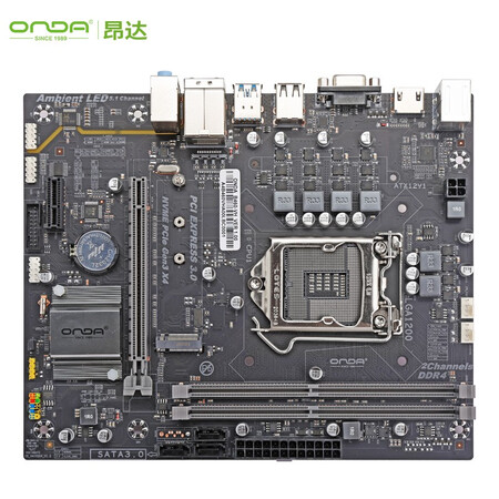 昂达ondab460vhintelb460lga1200支持intel10代处理器游戏办公优选