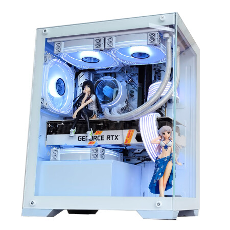 玩嘉棱镜MINI 游戏电脑台式主机箱 支持240水冷/M-ATX主板/270度无A柱/白机箱