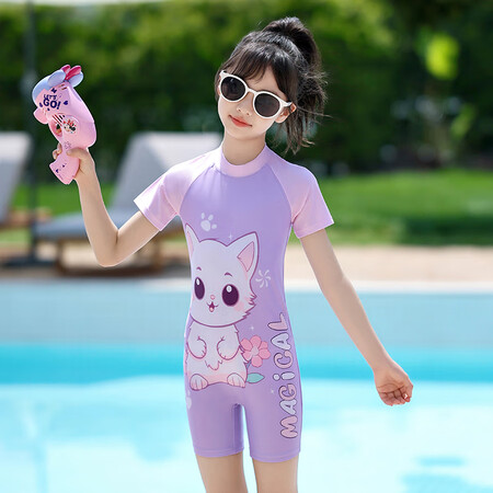 佑游儿童泳衣女孩连体2024新款女童小中大童宝宝游泳衣泳装夏.
