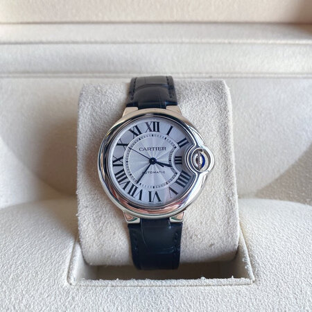 二手95新卡地亚蓝气球wsbb0030情侣自动机械手表腕表表径33mm