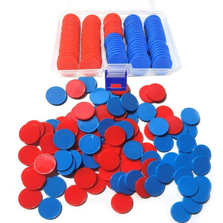 六鑫计数圆片圆形彩色塑料计数小圆片一元硬币同等大小幼儿园小学数学