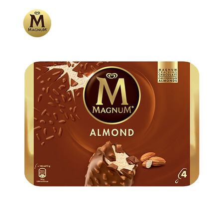 Magnum梦龙杏仁巧克力夹心雪糕292g4支装（效期到2....