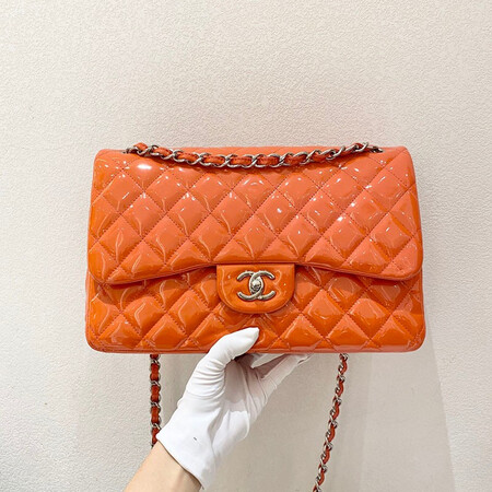 【二手95新】香奈儿(chanel)cf jumbo 女士单肩斜挎包 有吸色  橘色