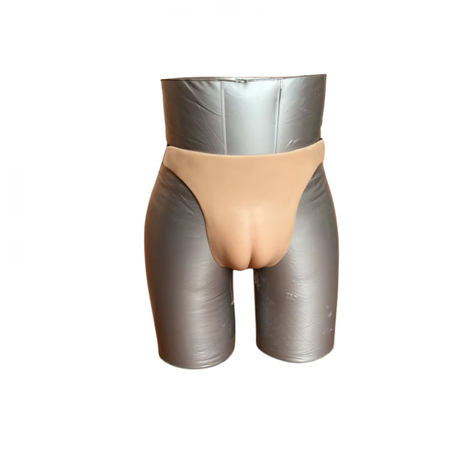 伪娘cd伪街一片式男用隐藏jj骆驼趾显沟丁字硅胶内裤男扮女变.