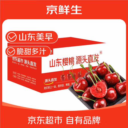 京鲜生 山东樱桃/车厘子 2J级/10g+ 净重1.8斤 生鲜水果 源头直发
