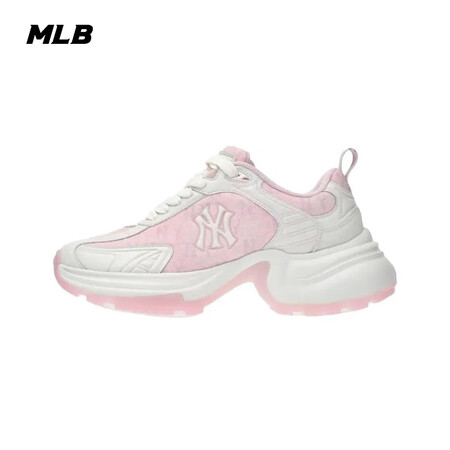 美职棒（MLB）鞋子男女2025春夏新款网面NY小标拼色厚底...