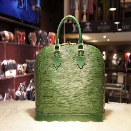 【二手9成新】lv路易威登 绿色epi水波纹alma中号单肩手提包 l215