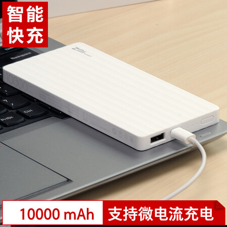 
                                        ZMI（紫米）10000毫安 智能/移动电源/充电宝 聚合物  HB810 白色                