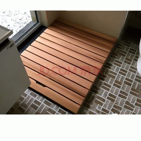 浴室防滑垫淋浴房地板防腐木实木踏板卫浴淋浴地垫 北美红柏条纹款