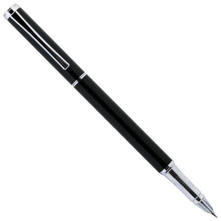 得力(deli)EF暗尖优调矫正姿钢笔签字笔 学生金属练字墨水笔 黑色