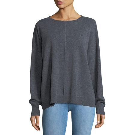 卡伦特-艾略特/ 51930 抓破起绒针织圆领套头衫毛衣 gray 0