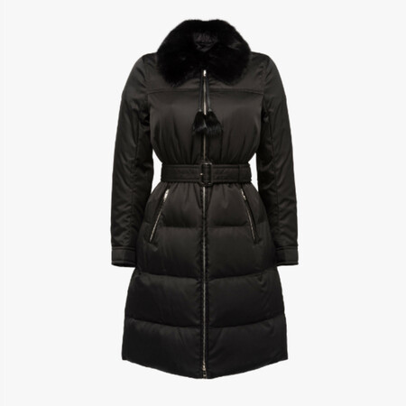 奢爵仕全球购 女士prada普拉达外套 休闲毛边流苏尼龙长款羽绒服