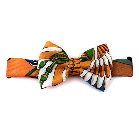 【二手99新】爱马仕(hermès) 蝴蝶结领结100%真丝 奢侈品二手服饰 c