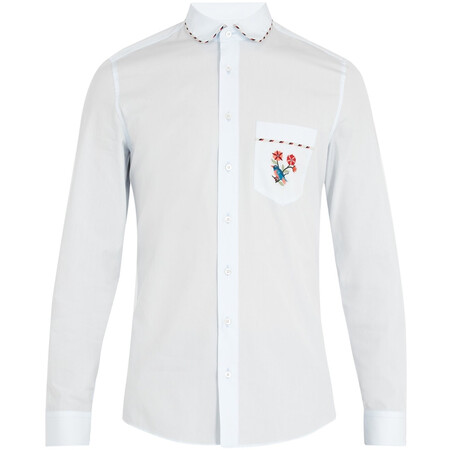 古驰(gucci)奢侈品男装 刺绣口袋棉质衬衫 1690249694 图片色 17