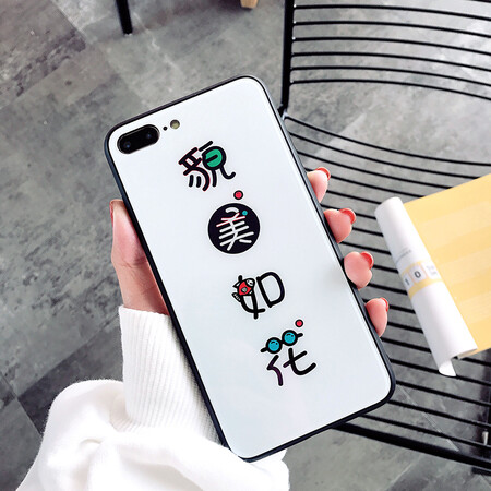 摔玻璃iphone 8plus手机壳6s男女i7潮牌手机保护壳 6/6s白底貌美如花
