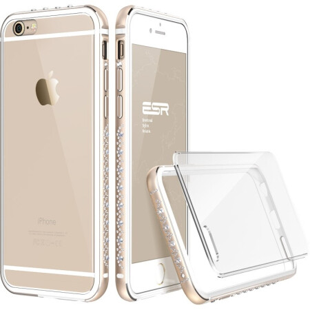 亿色iphone 6 Plus 6s Plus手机壳 亿色 Esr 苹果iphone6s Plus 6 Plus手机壳 保护套金属边框水钻透明防摔壳触梦星光系列艾莎 流砂金 行情报价价格评测 京东