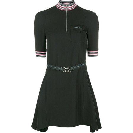 普拉达(prada)奢侈品女装 1067907117 短款束带连衣裙 black 36