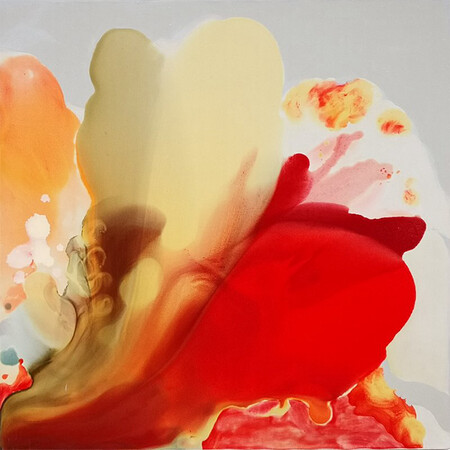 宝甄网原创艺术真品 陈鱼作品《闪烁》轻收藏 抽象 油画-布面油画