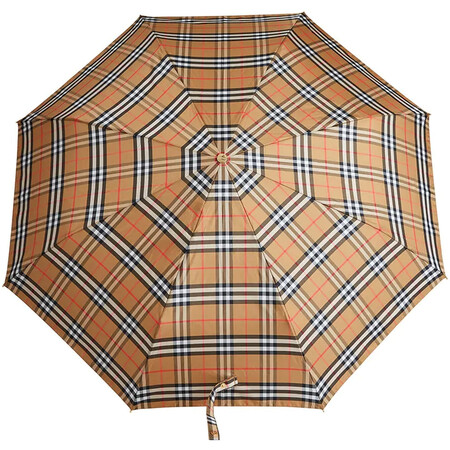 巴宝莉 burberry 奢侈品女士 复古格纹可折叠雨伞 yellow multicolour