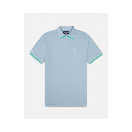 psycho bunny骷髅兔男士polo衫短袖棉质撞色边 heron xxs