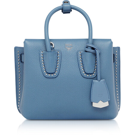 mcm奢侈品女包 milla 铆钉迷你手提包 blue