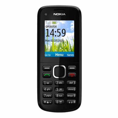 诺基亚(nokia) c1-02 移动联通2g智能机直板按键老人学生手机 黑色