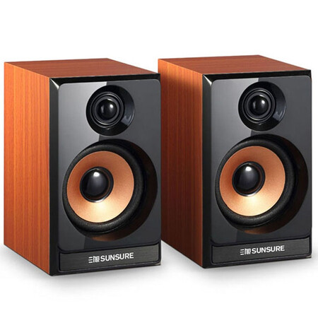 三旭(sunsure)m20 usb2.0木质笔记本电脑音箱 木纹橙