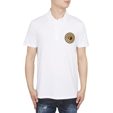 【备件库9成新】versace collection 范思哲 男士白色棉质圆形半人脸