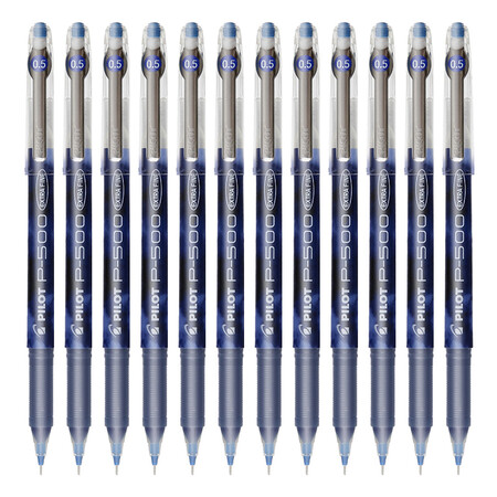 百乐(pilot)bl-p50/p500针管笔水笔中性笔签字笔 蓝色 0.5mm 12支装