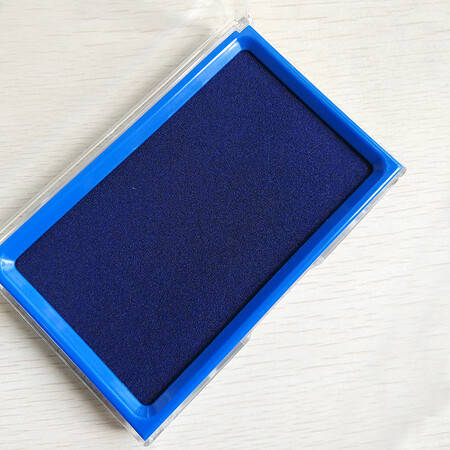 快干印台 印泥 红色 黑色蓝色长方形印台单个装 蓝色