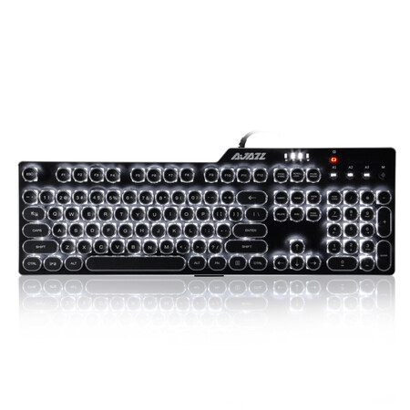 键盘ak35i】黑爵(ajazz)刺客Ⅱ合金机械键盘ak35i朋克键帽黑色黑轴