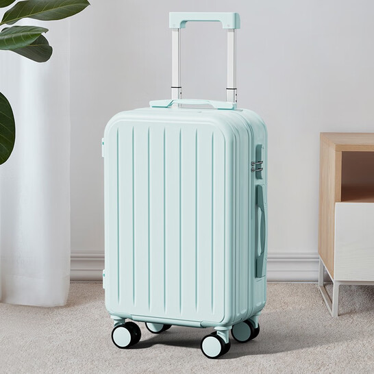 保罗蔻兹 PAUL COAZZ行李箱女多功能拉杆箱男轻音万向轮旅行箱学生小清新拉链密码箱 冰川蓝
