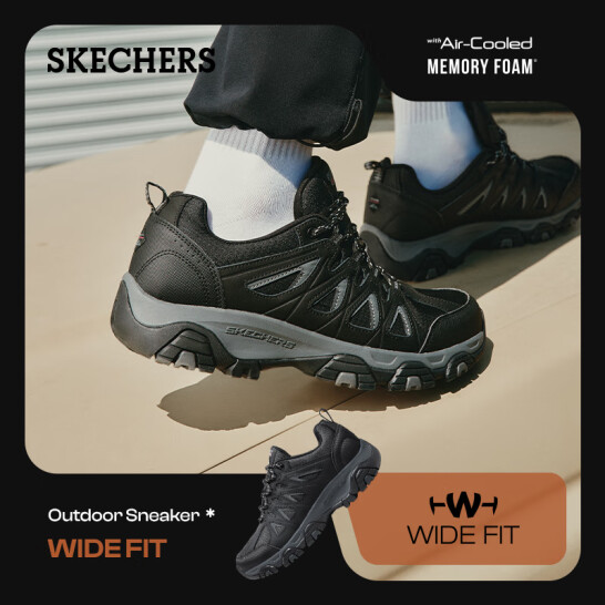 SKECHERS 斯凯奇 男子户外机能徒步鞋 51844C