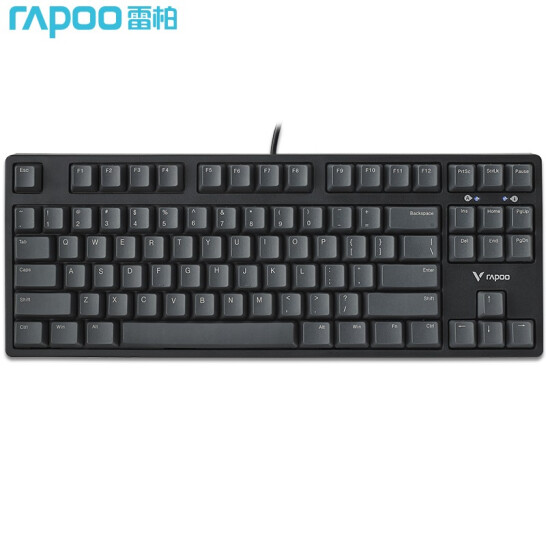 雷柏（Rapoo）V860机械键盘有线键盘游戏键盘87键原厂Cherry轴吃鸡键盘黑色樱桃红轴