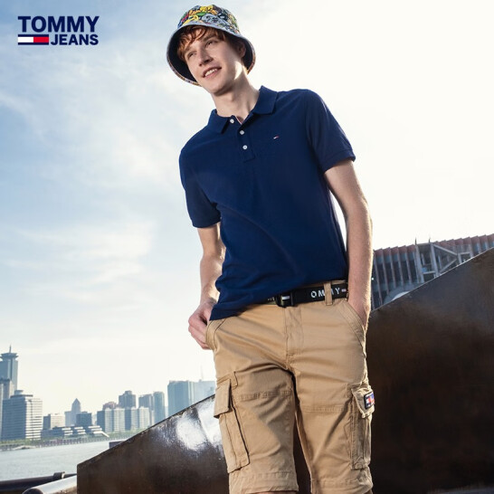 TOMMY HILFIGER 汤米·希尔费格 男士珠地棉网眼透气短袖POLO衫