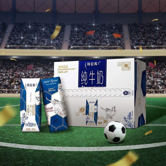 FIFA世界杯定制款，特仑苏 纯牛奶利乐钻250mL*16盒*2件