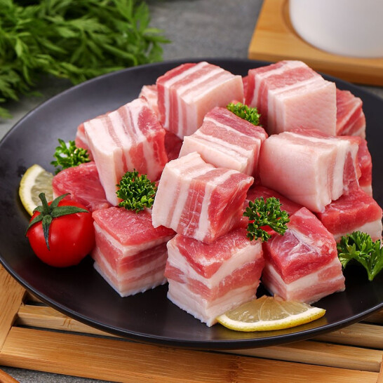出口日本级，龙大肉食 国产猪五花肉块 500g