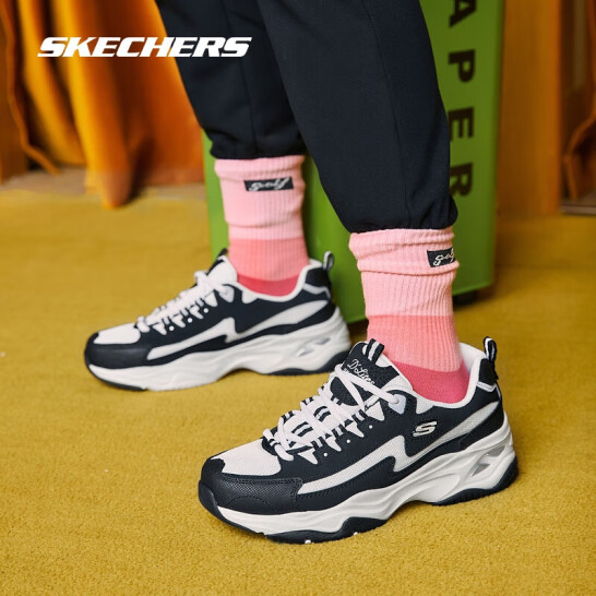 史低！31日20点，Skechers 斯凯奇 D'Lites4.0 男女同款透气闪电熊猫鞋运动休闲鞋*2双